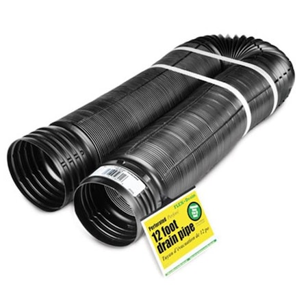 Amerimax Home Products Amerimax Home Products 50910 4 in. x 12 ft. Expandable Perforated Flex-Drain; Black 149052